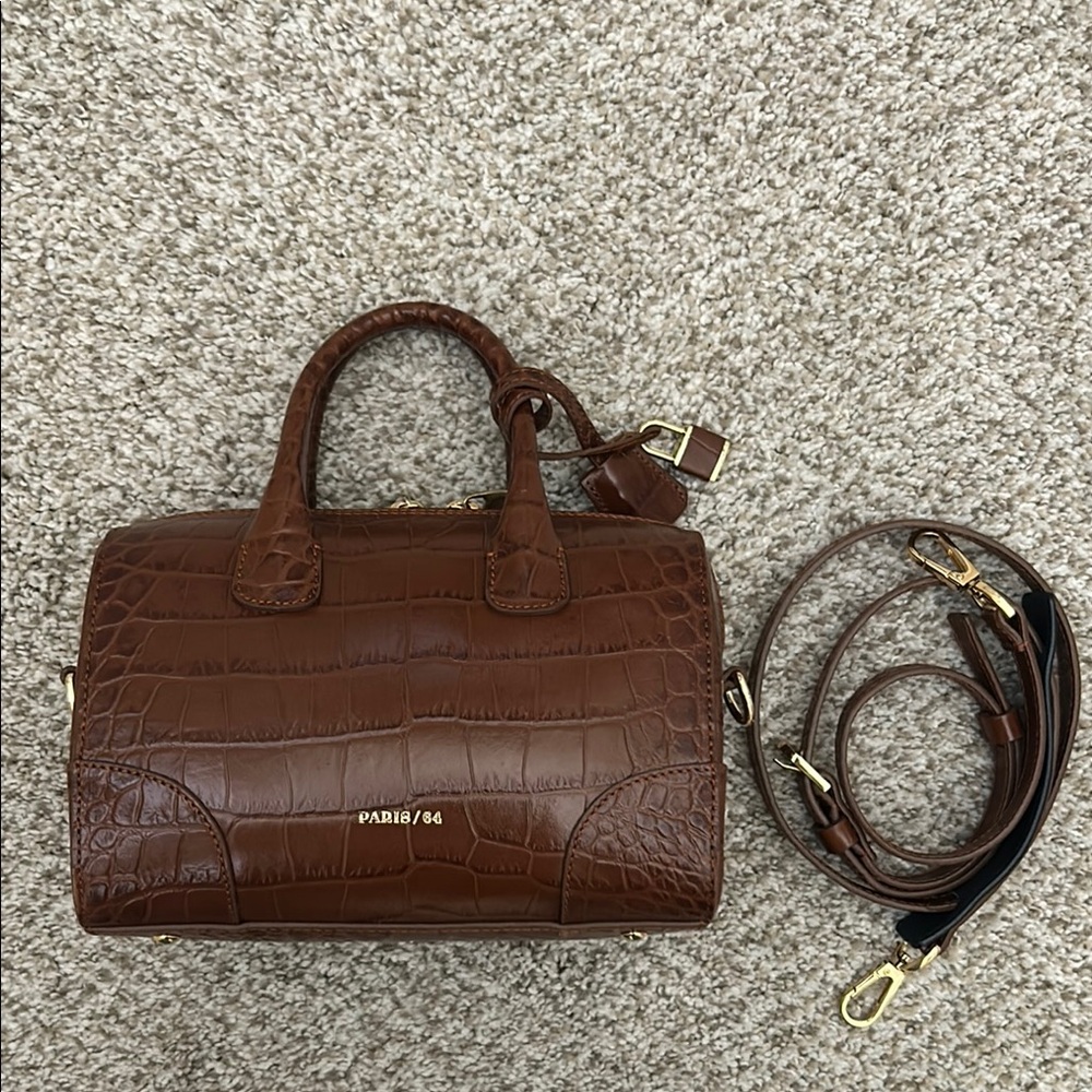 Paris 64 mini cognac Croc bag